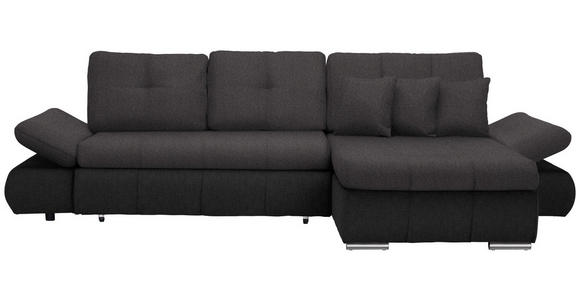 ECKSOFA  in Webstoff Anthrazit, Dunkelgrau  302/187 cm  - Chromfarben/Dunkelgrau, Design, Kunststoff/Textil (302/187cm) - Carryhome