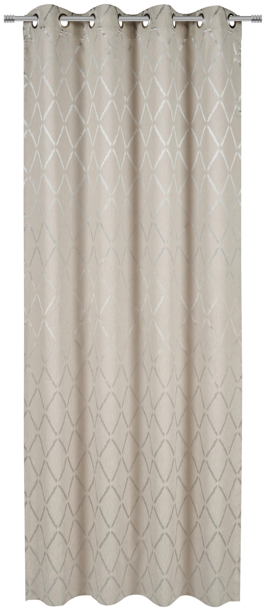 ÖSENVORHANG blickdicht  - Beige/Silberfarben, Design, Textil (140/245cm)