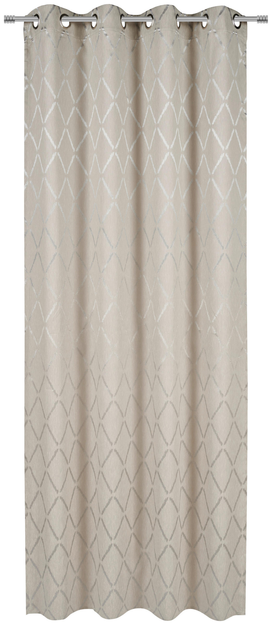 ÖSENVORHANG blickdicht  - Beige/Silberfarben, Design, Textil (140/245cm)