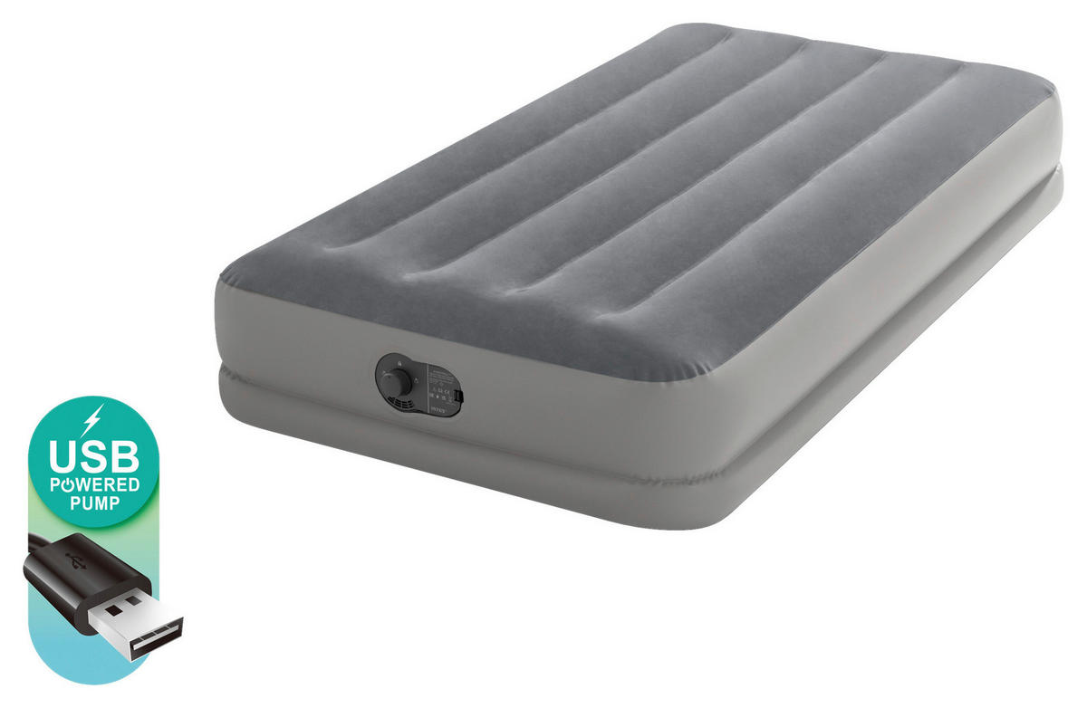 LUFTBETT  - Dunkelgrau/Grau, Basics, Kunststoff (99/191cm)