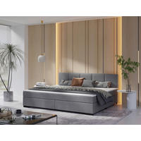BOXSPRINGBETT 240/200 cm  in Hellgrau  - Hellgrau/Schwarz, MODERN, Karton/Holz (240/200cm) - MID.YOU