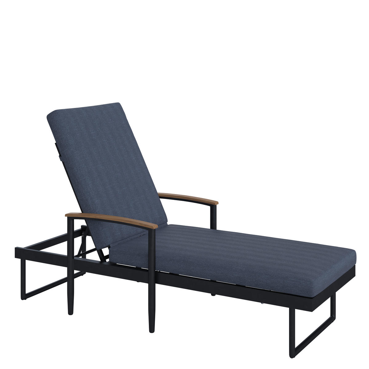 SONNENLIEGE 200/73/57 cm Teakholz  - Dunkelgrau, MODERN, Holz/Metall (200/73/57cm) - Ambia Garden