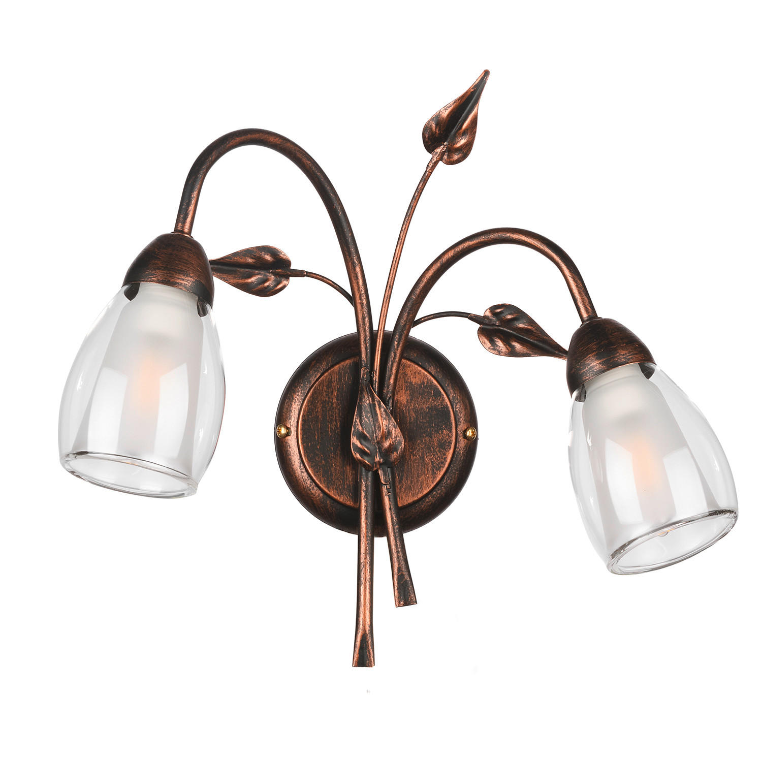 WANDLEUCHTE Delia 37/20/33 cm   - Cognac, KONVENTIONELL, Glas/Metall (37/20/33cm)