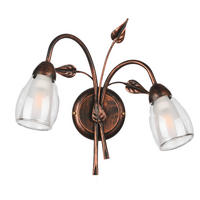 WANDLEUCHTE Delia 37/20/33 cm   - Cognac, KONVENTIONELL, Glas/Metall (37/20/33cm)