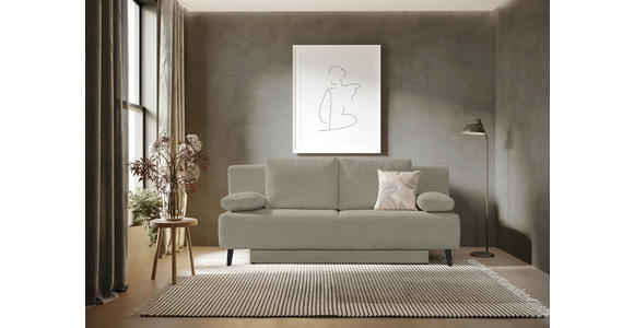 SCHLAFSOFA Spicy in Cord Taupe  - Taupe/Schwarz, MODERN, Textil/Metall (193/85/88cm) - Novel