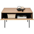 COUCHTISCH - Eichefarben/Schwarz, Basics, Holzwerkstoff/Metall (100/68/49cm) - Hom`in
