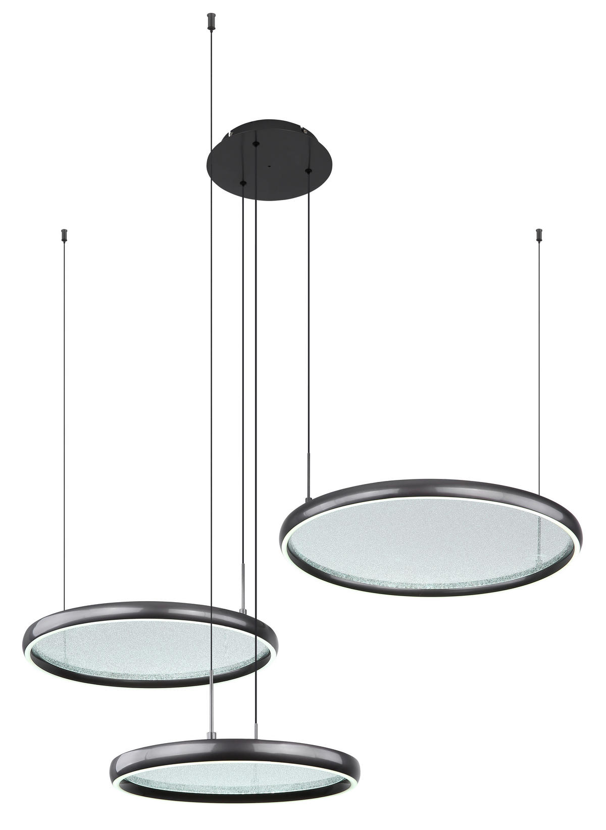 LED-HÄNGELEUCHTE BRIGGS 103/83/150 cm   - Schwarz/Weiß, Design, Kunststoff/Metall (103/83/150cm) - Globo