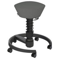 BÜROHOCKER recycel-Polyester Schwarz, Grau  - Schwarz/Grau, Basics, Textil/Metall (55/45,66/55cm) - Aeris