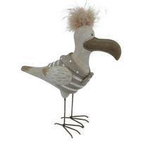 DEKORATIONSFÅGEL - brun, Lifestyle, metall/textil (10/10/5cm)