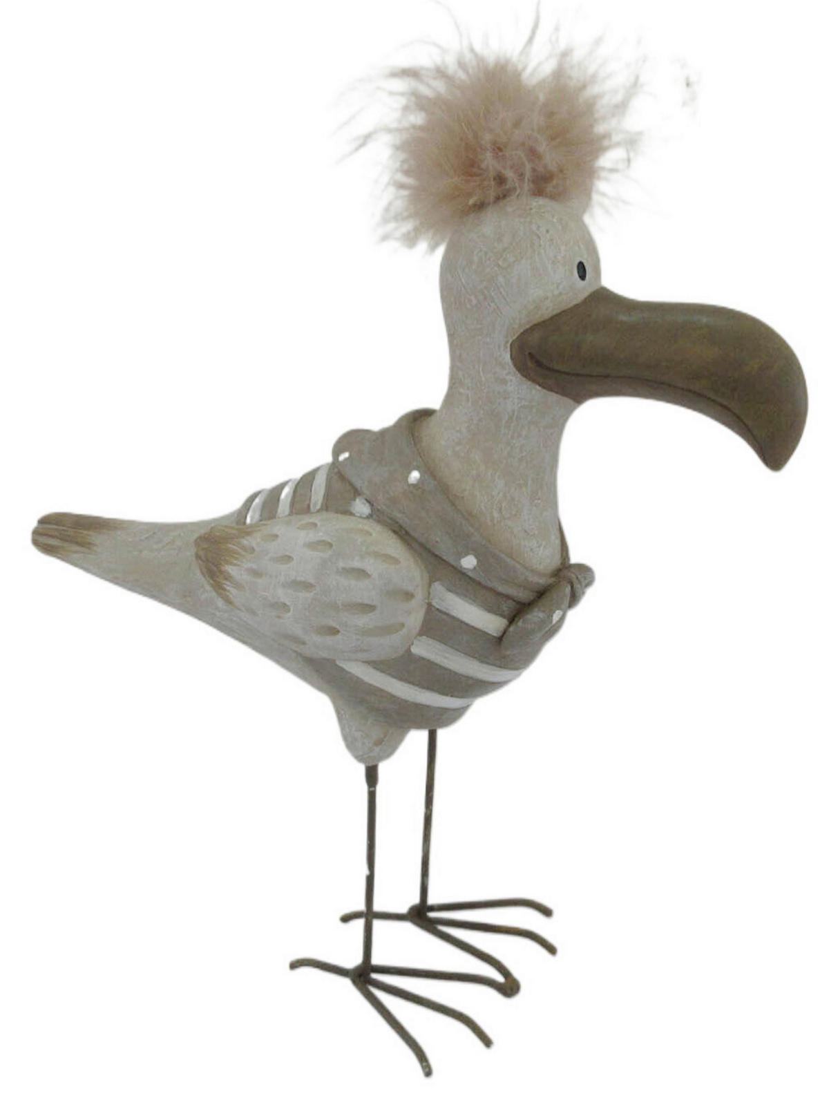 DEKORATIONSFÅGEL - brun, Lifestyle, metall/textil (10/10/5cm)