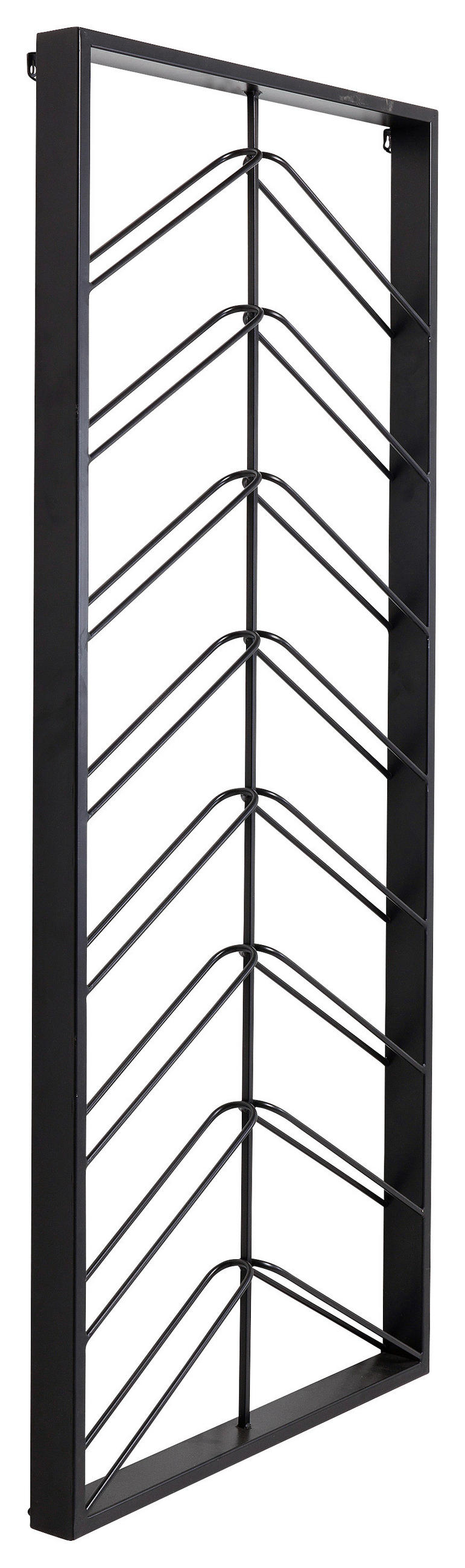 WEINREGAL Schwarz  - Schwarz, Design, Metall (70/160/6cm) - Kare-Design