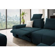 ECKSOFA in Velours Dunkelblau  - Schwarz/Dunkelblau, Design, Kunststoff/Textil (326/236cm) - Xora