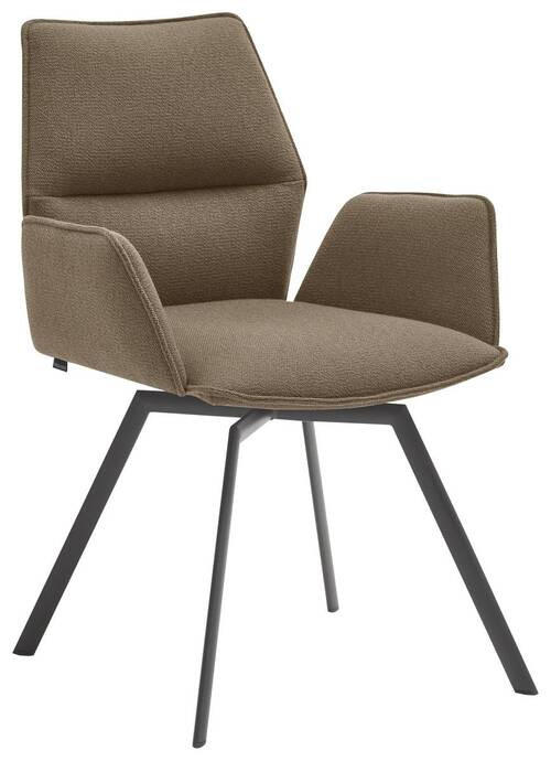 ARMLEHNSTUHL drehbar  in Stahl  - Fango/Anthrazit, Design, Textil/Metall (63/86/60cm) - Venjakob