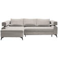 ECKSOFA in Chenille Beige  - Beige/Schwarz, KONVENTIONELL, Textil/Metall (184/265cm) - Hom`in