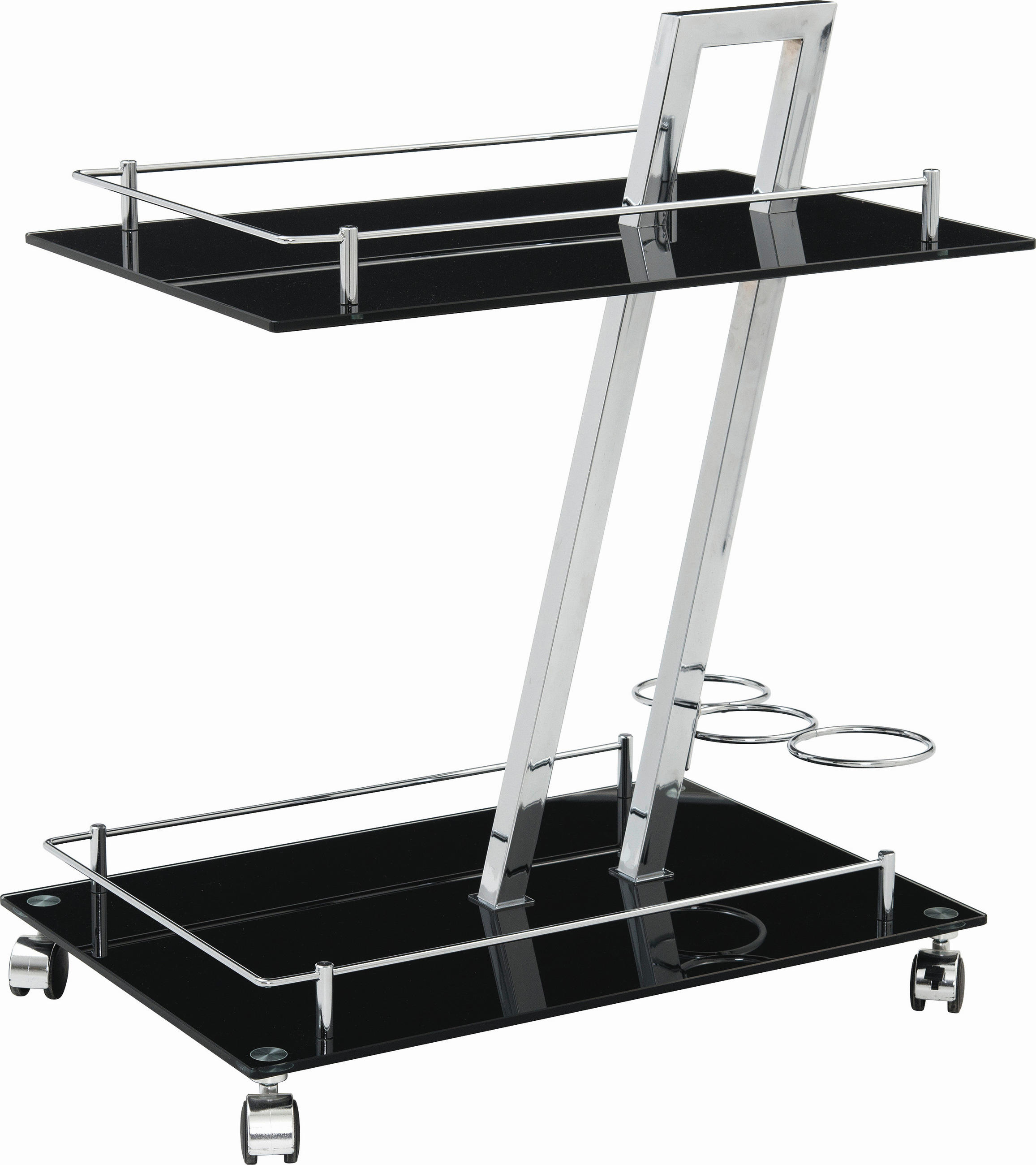 SERVIERWAGEN in Schwarz  - Schwarz, Design, Glas/Kunststoff (40/72/60cm)