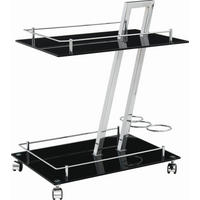 SERVIERWAGEN in Schwarz  - Schwarz, Design, Glas/Kunststoff (40/72/60cm)
