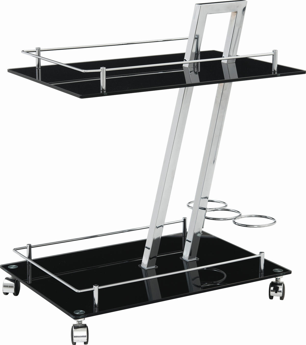 SERVIERWAGEN in Schwarz  - Schwarz, Design, Glas/Kunststoff (40/72/60cm)