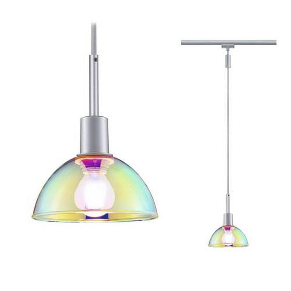 SCHIENENSYSTEM-HÄNGELEUCHTE Sarrasani 14/140 cm   - Chromfarben/Multicolor, Basics, Glas/Metall (14/140cm) - Paulmann