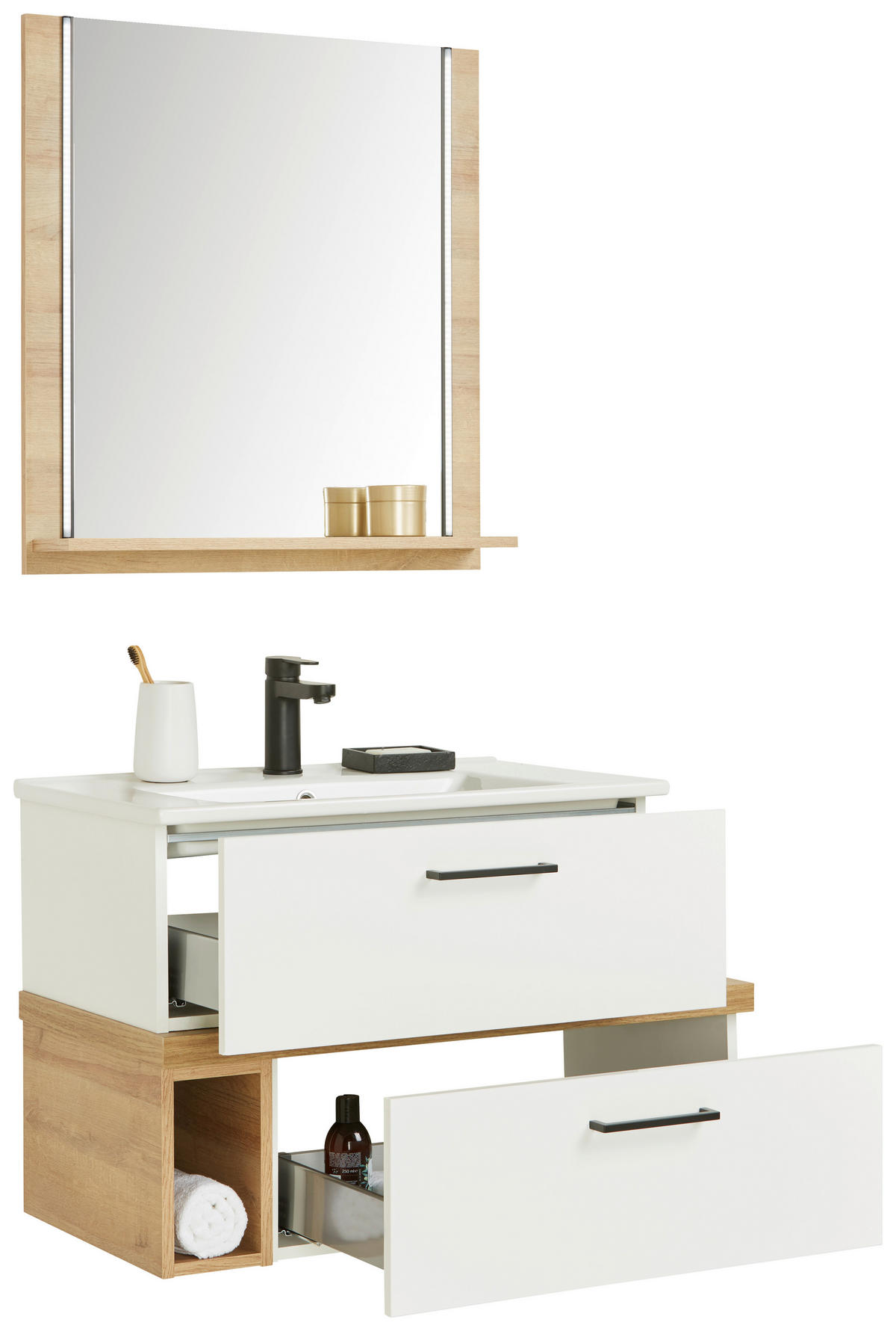 BADEZIMMER  in 88 cm  - Eichefarben/Weiß, MODERN, Keramik/Holzwerkstoff (88cm) - Pelipal