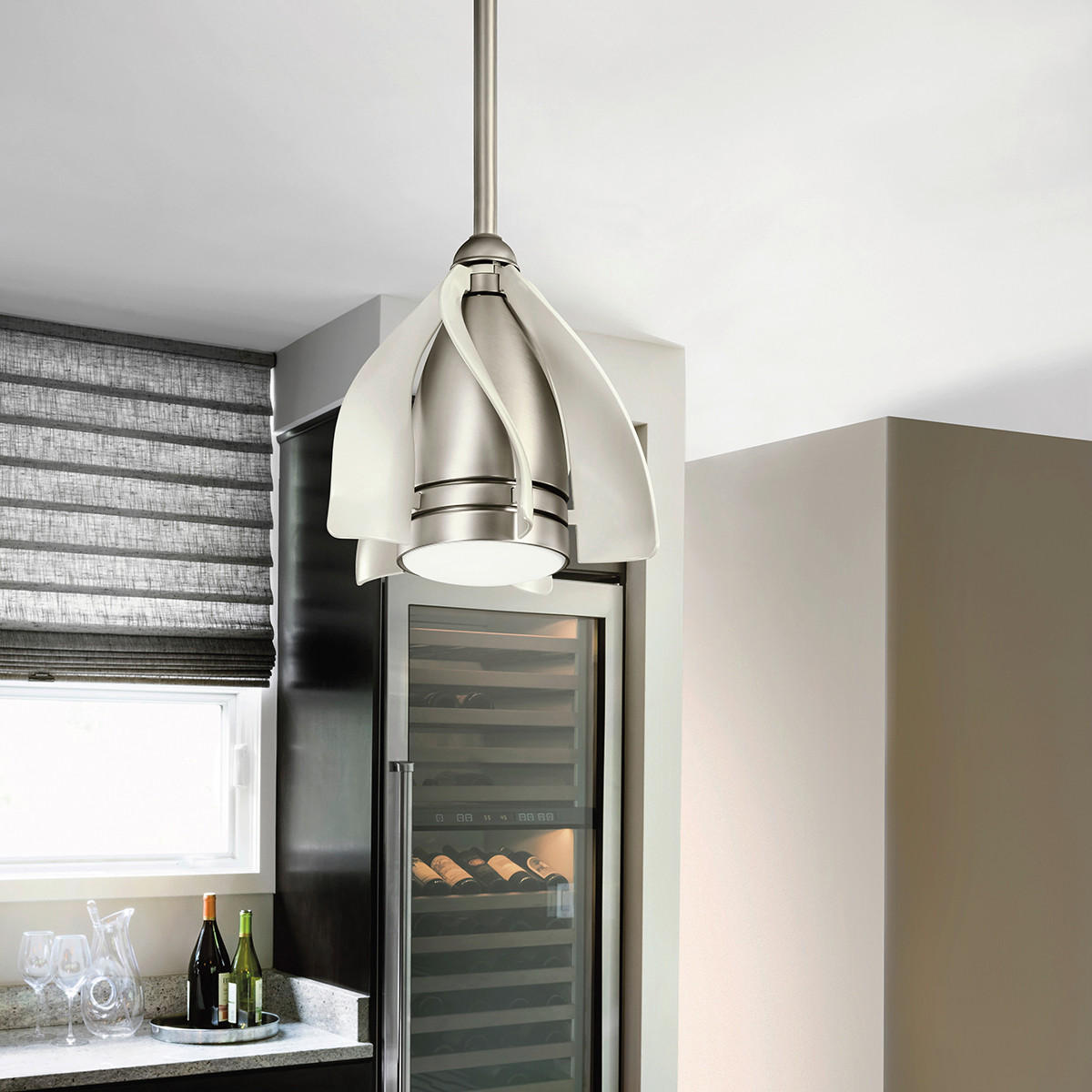 DECKENVENTILATOR  38/50 cm    - Champagner/Nickelfarben, Design, Kunststoff/Metall (38/50cm) - Elstead Lighting