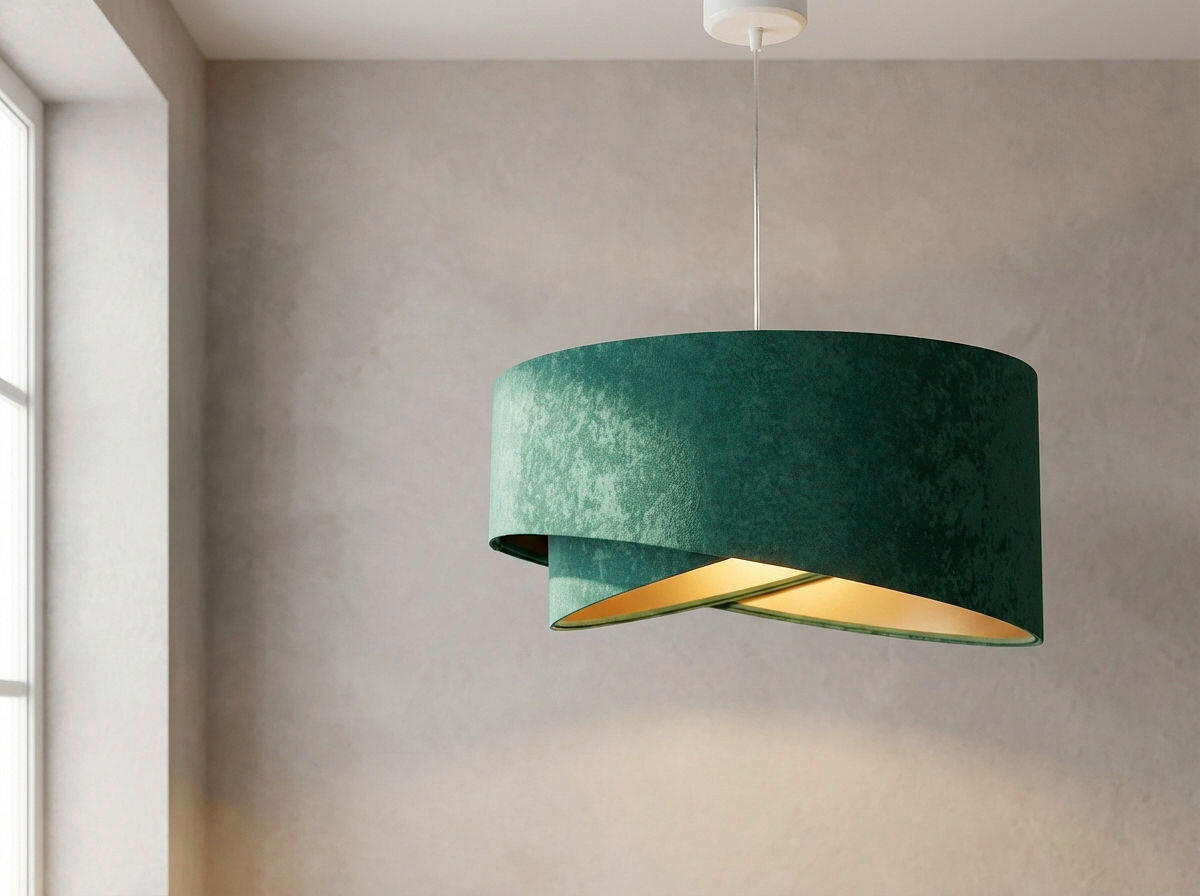 HÄNGELEUCHTE Galaxy 50/93 cm   - Goldfarben/Grün, Design, Kunststoff/Textil (50/93cm)