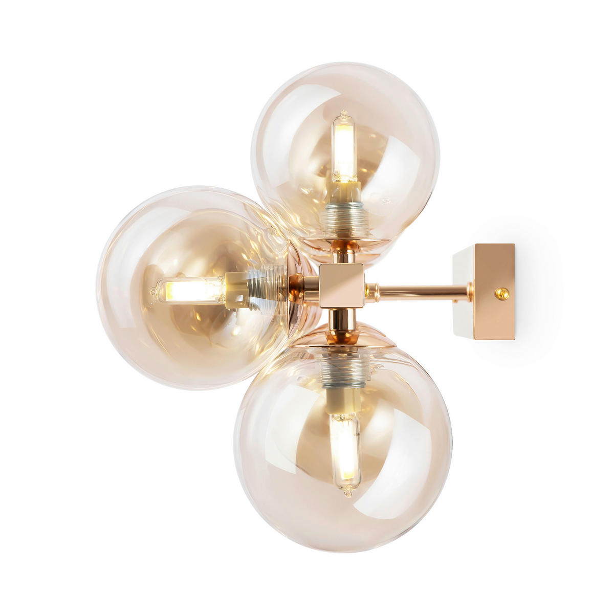 WANDLEUCHTE 95/22/22 cm   - Goldfarben, Trend, Glas/Metall (95/22/22cm) - MAYTONI