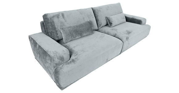 BIGSOFA Chenille Hellblau - Schwarz/Hellblau, KONVENTIONELL, Kunststoff/Textil (282/73/115cm) - Carryhome