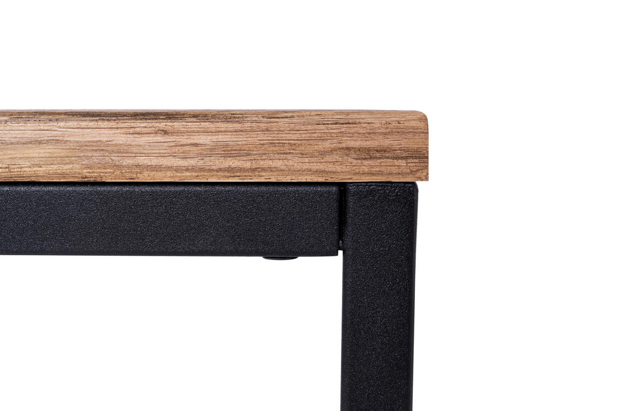 COUCHTISCH in Metall, Holz 110/60/40 cm  - Eichefarben/Schwarz, Natur, Holz/Metall (110/60/40cm) - Novel