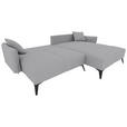 ECKSOFA  in Cord Hellgrau  253/180 cm  - Hellgrau/Schwarz, KONVENTIONELL, Textil/Metall (253/180cm) - Carryhome