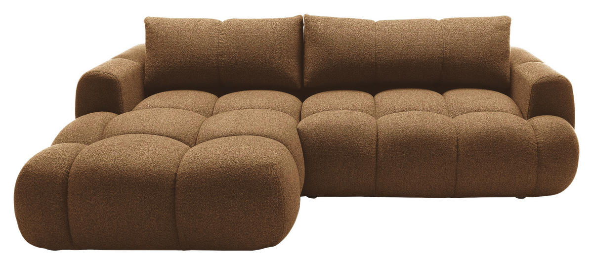ECKSOFA Dunkelbraun Struktur  - Dunkelbraun/Schwarz, KONVENTIONELL, Kunststoff/Textil (172/272cm) - Carryhome