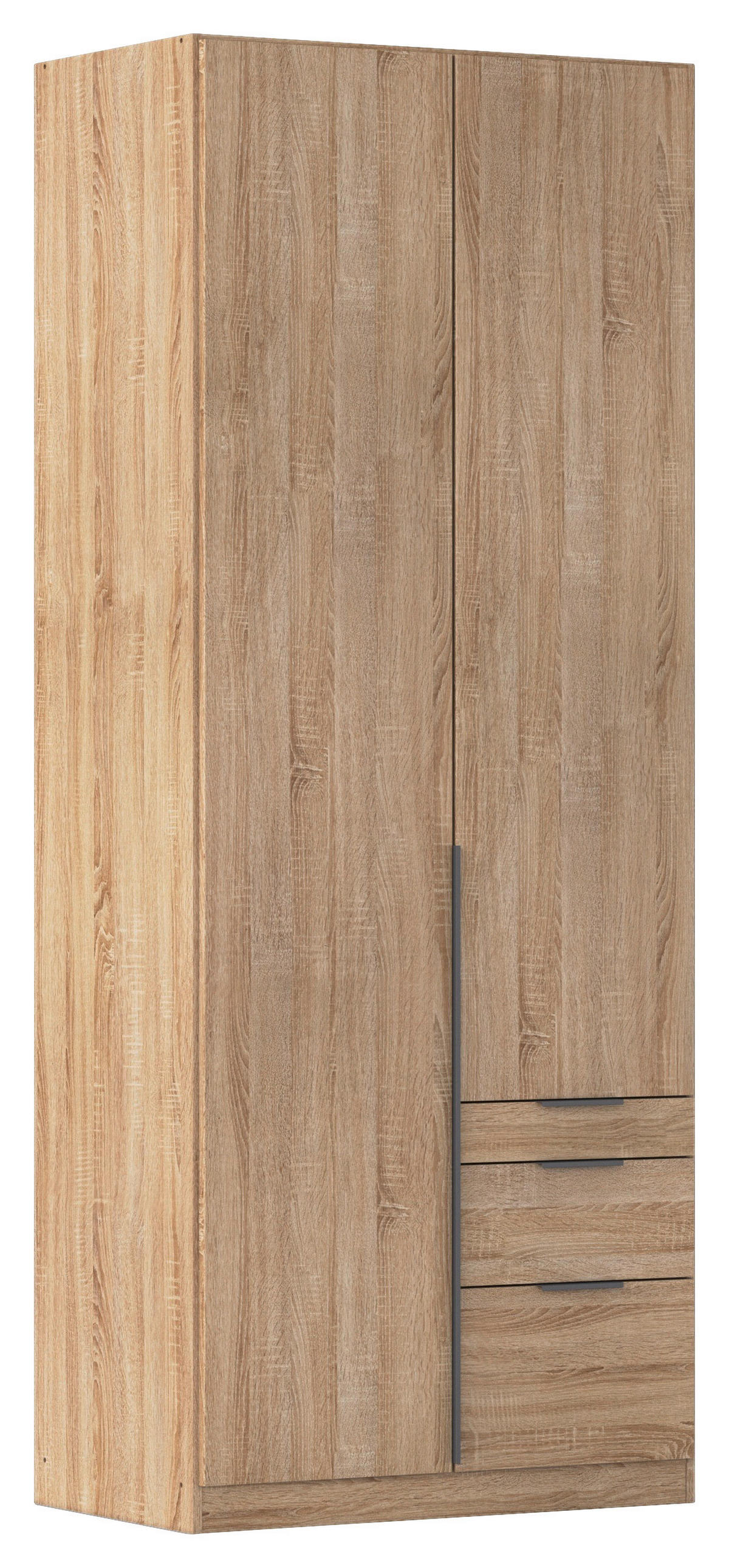 DREHTÜRENSCHRANK Sonoma Eiche  - Grau/Sonoma Eiche, Modern, Holzwerkstoff/Metall (91/229/54cm) - Rauch Möbel