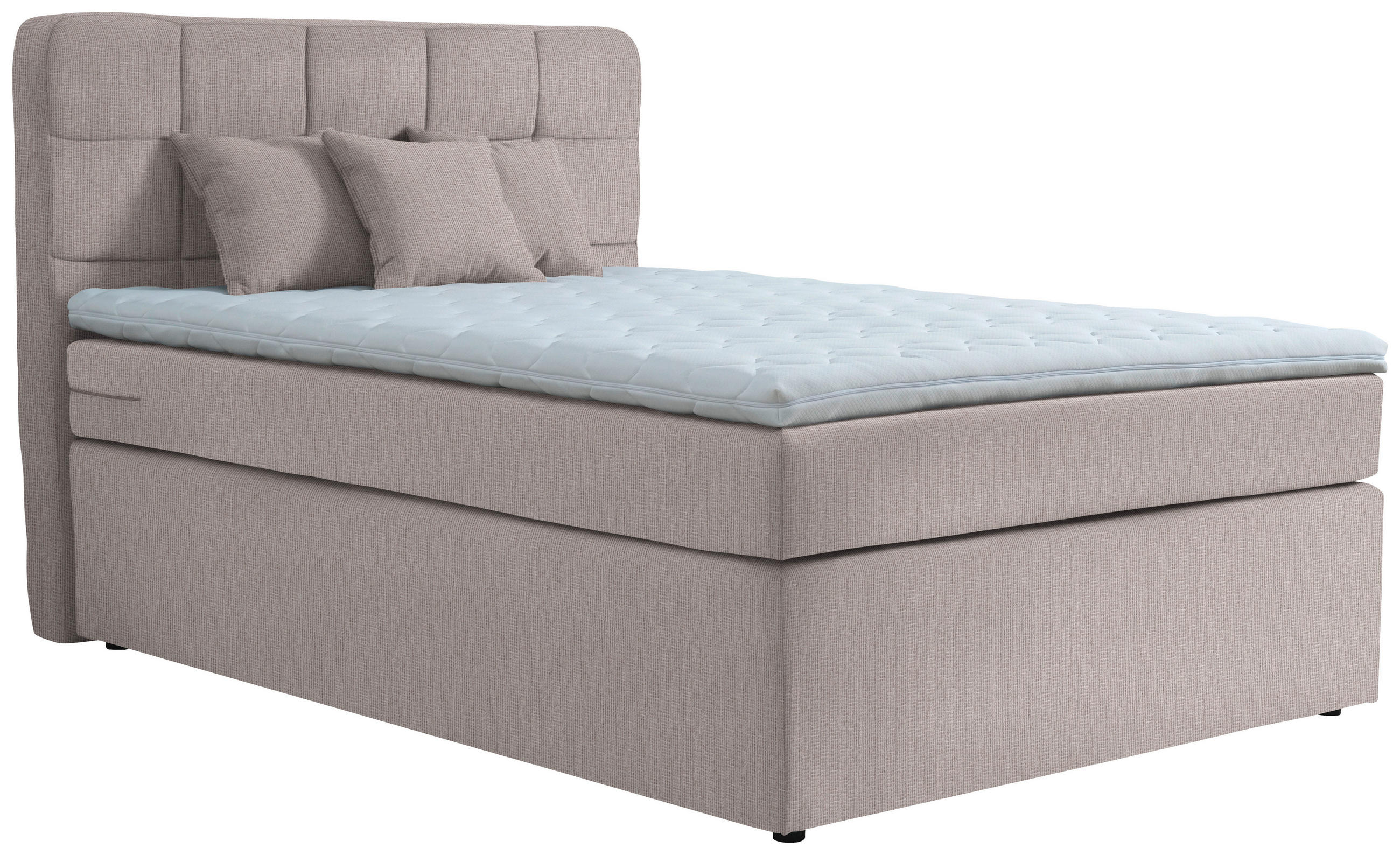 BOXSPRINGBETT 140/200 cm  in Beige  - Beige/Schwarz, Konventionell, Kunststoff/Textil (140/200cm) - Moderano