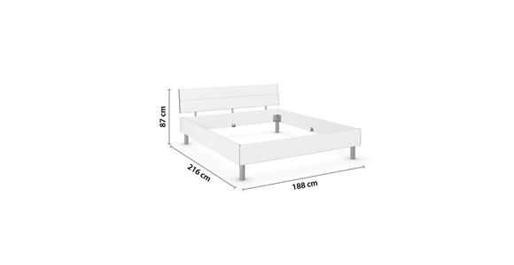 BETT 180/200 cm  in Weiß  - Alufarben/Weiß, Design, Holzwerkstoff/Metall (180/200cm) - Carryhome