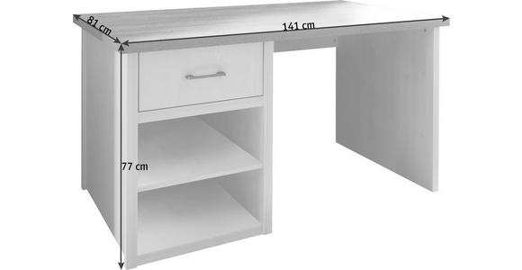 SCHREIBTISCH 141/81/77 cm in Weiß, Trüffeleichefarben - Trüffeleichefarben/Graphitfarben, LIFESTYLE, Holzwerkstoff/Metall (141/81/77cm) - Carryhome