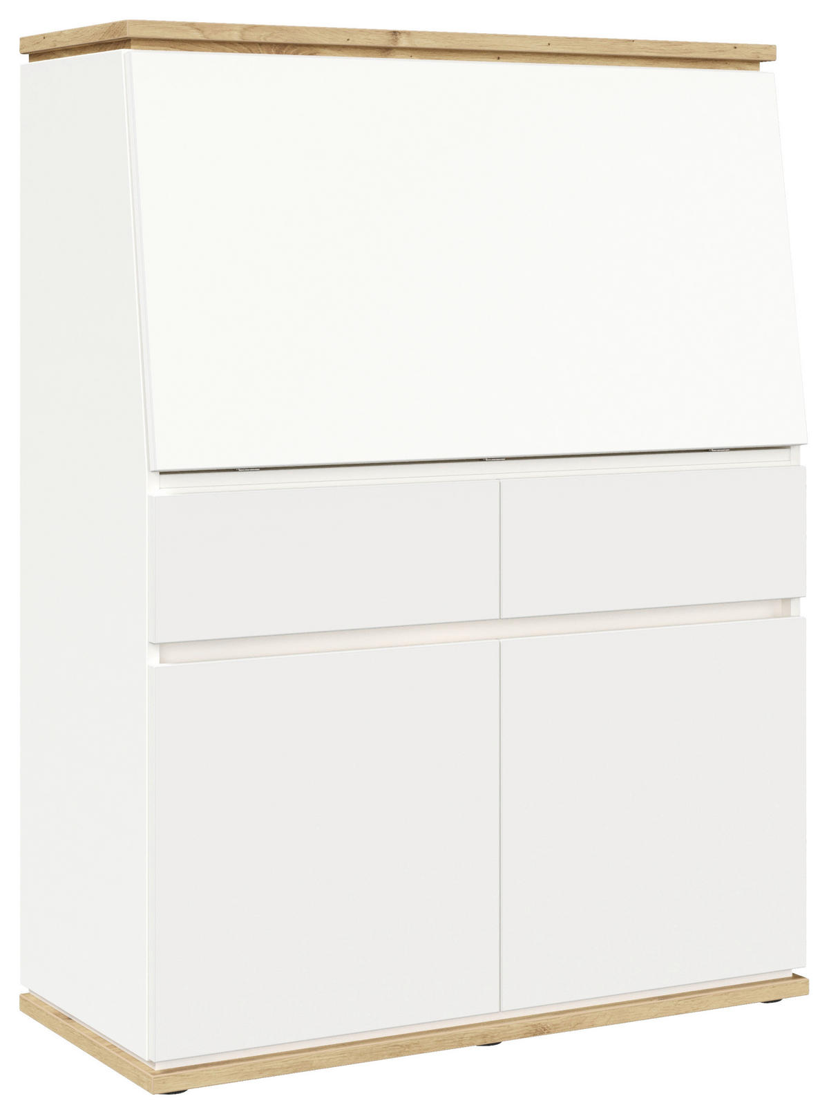 SEKRETÄR   - Weiß/Eiche Artisan, KONVENTIONELL, Holzwerkstoff (93/125/42,2cm) - Xora