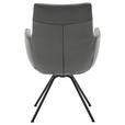 ARMLEHNSTUHL  Beinauswahl, Lederauswahl, Typenauswahl, Sitzfläche 360° drehbar   - Dunkelgrau/Schwarz, Design, Leder/Metall (60/90/61cm) - Dieter Knoll