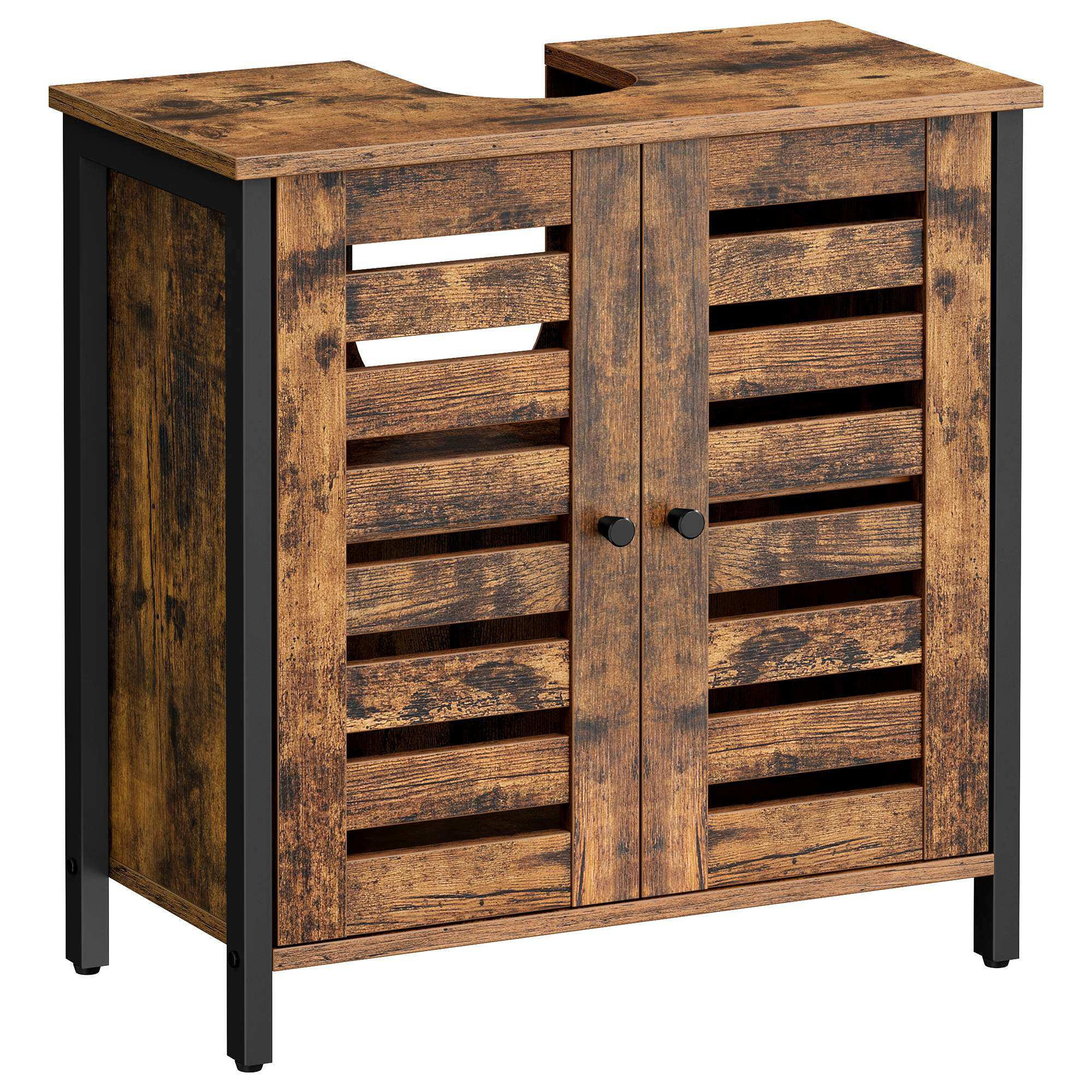 WASCHBECKENUNTERSCHRANK 60/60/30 cm  - Schwarz/Braun, MODERN, Holzwerkstoff/Kunststoff (60/60/30cm) - MID.YOU