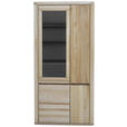 VITRINE Alteiche 98/204/38 cm - Alteiche/Grau, KONVENTIONELL, Glas/Holz (98/204/38cm) - Voleo