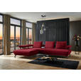ECKSOFA in Chenille Rot  224/305 cm  - Rot/Schwarz, Design, Textil/Metall (224/305cm) - Dieter Knoll