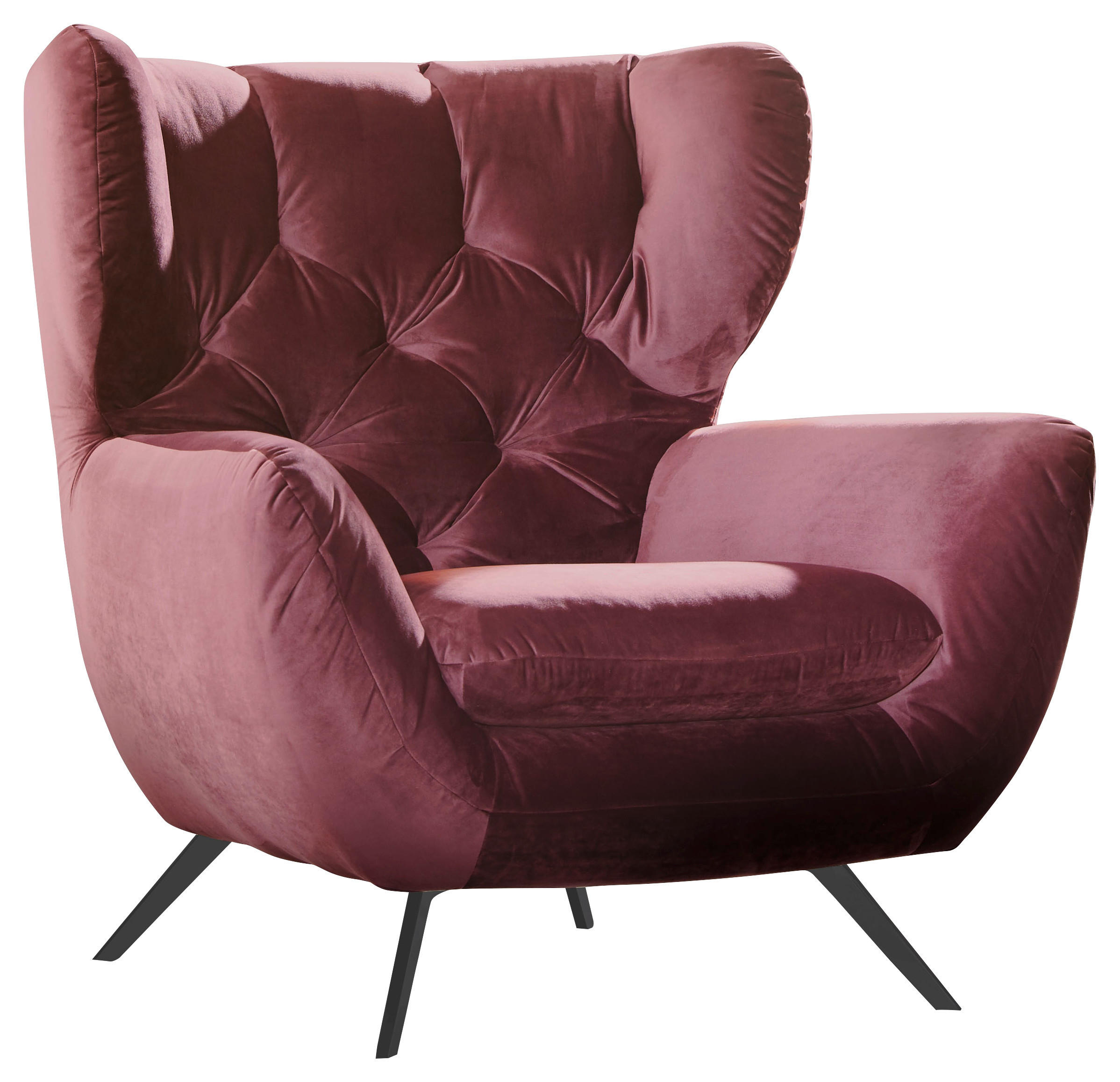 CHESTERFIELD-SESSEL - Lila/Schwarz, Design, Textil/Metall (100/94/95cm) - Pure Home Lifestyle