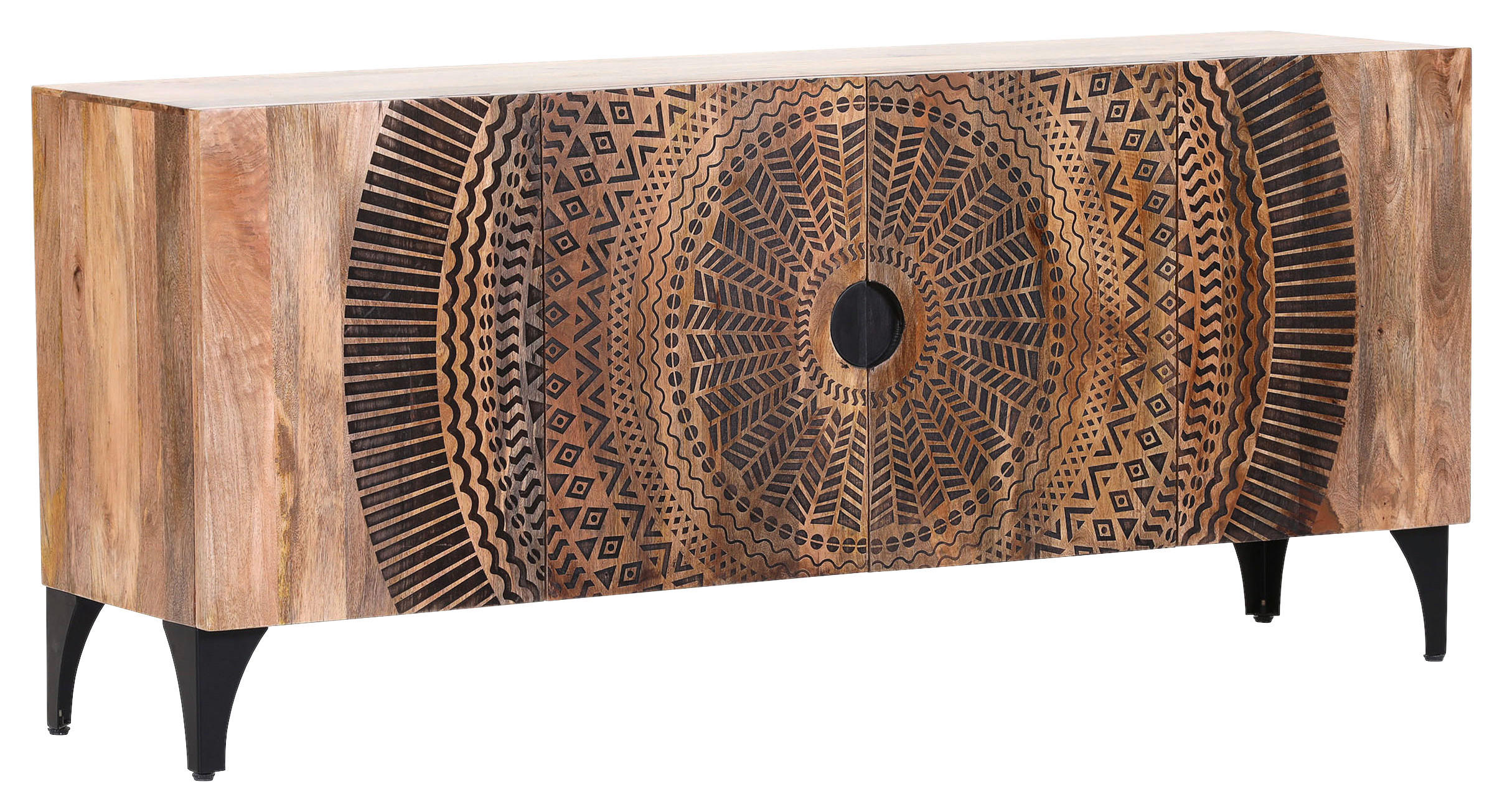 SIDEBOARD  in 177/78/47 cm  - Schwarz/Naturfarben, Design, Holz/Metall (177/78/47cm) - Landscape