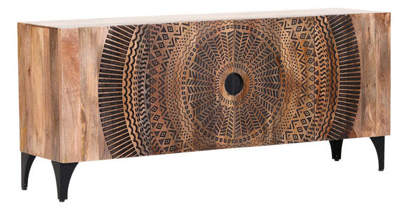 SIDEBOARD  177/78/47 cm  - Schwarz/Naturfarben, Design, Holz/Metall (177/78/47cm) - Landscape