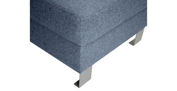 HOCKER Webstoff Blau  - Blau/Silberfarben, Design, Textil/Metall (62/41/62cm) - Xora