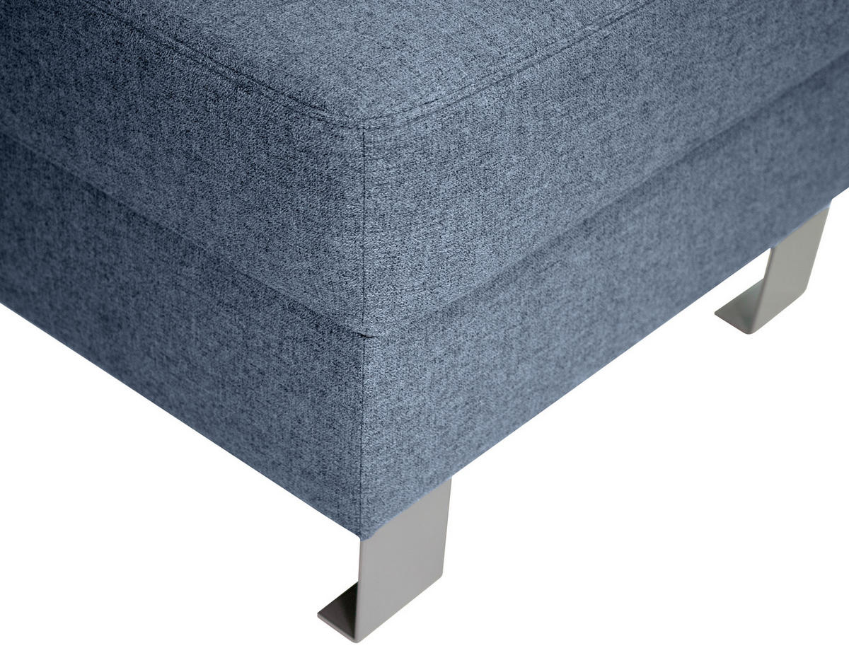 HOCKER Webstoff Blau  - Blau/Silberfarben, Design, Textil/Metall (62/41/62cm) - Xora