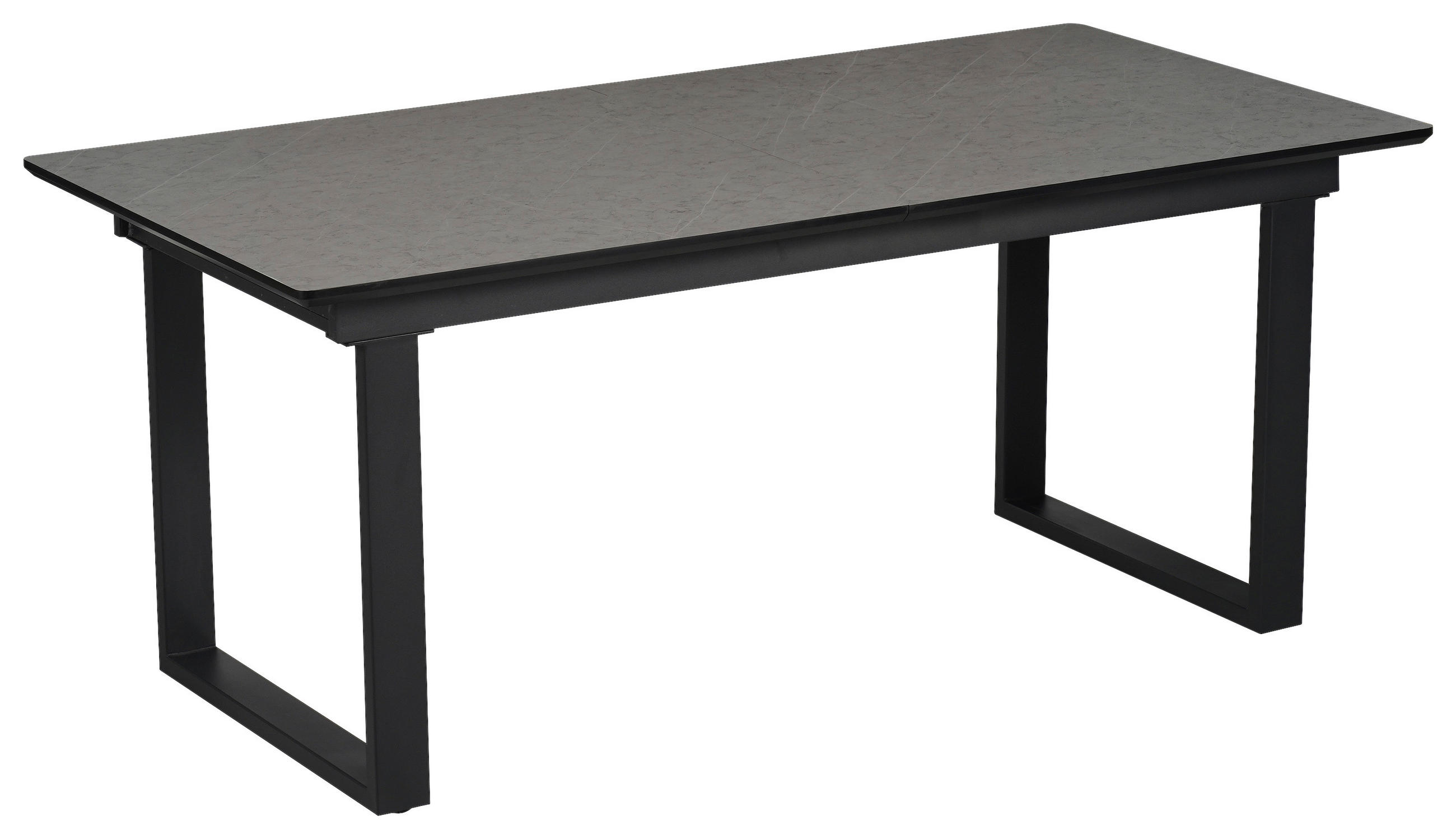ESSTISCH in Metall, Holzwerkstoff   - Schwarz/Grau, KONVENTIONELL, Holzwerkstoff/Metall (180-260/76/90cm) - MID.YOU