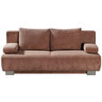 SCHLAFSOFA Rowan Cord Rosa  inkl. Rückenkissen, Armlehnenkissen, Bettkasten, Schlaffunktion, Rücken echt  - Rosa, KONVENTIONELL, Textil/Metall (196/89/94cm) - Novel