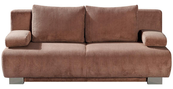 SCHLAFSOFA Rowan Cord Rosa  inkl. Rückenkissen, Armlehnenkissen, Bettkasten, Schlaffunktion, Rücken echt  - Rosa, KONVENTIONELL, Textil/Metall (196/89/94cm) - Novel