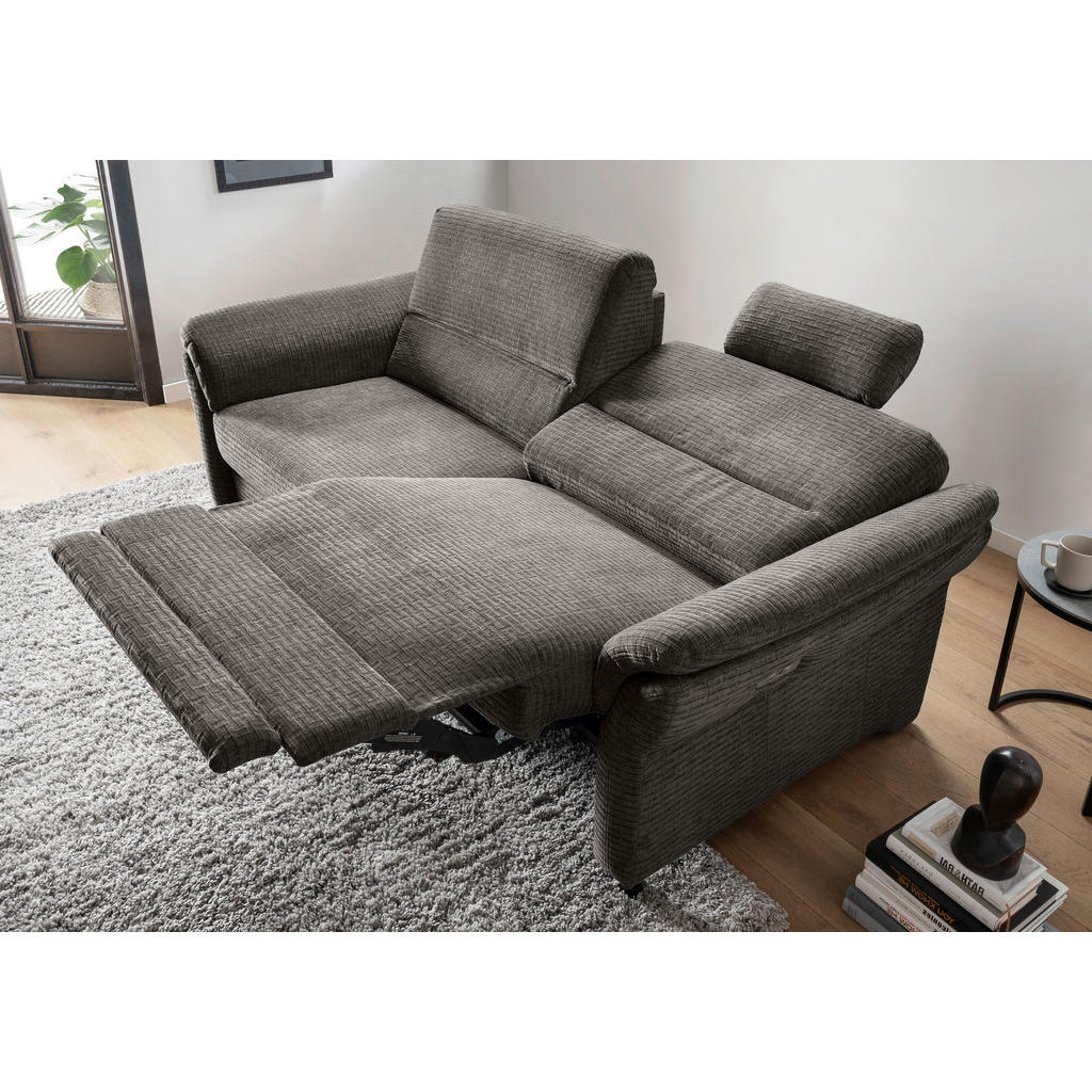 Thumbnail - Livetastic 3-Sitzer-Sofa, Graubraun, Textil, Buche, 192x90x89 cm, Made in EU, Rücken echt, motorische Relaxfunktion, Arm...