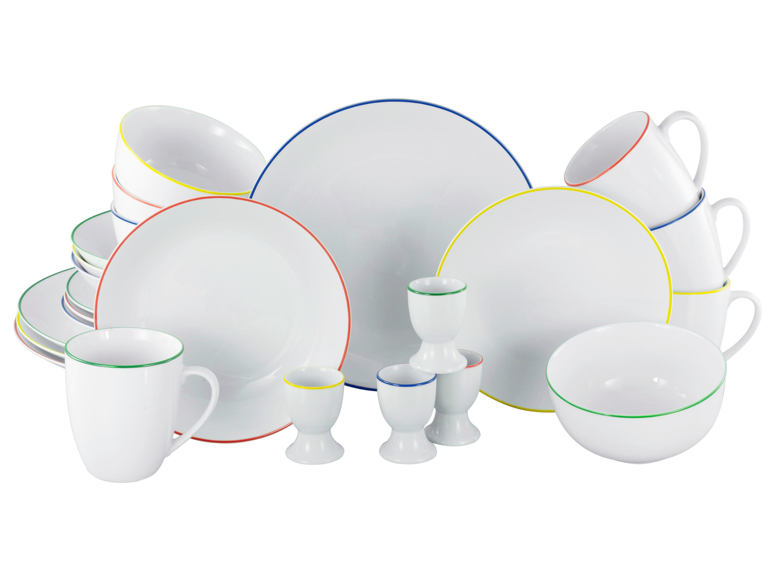 KOMBISERVICE Multicolor Luna Color Line 24-teilig 4 Personen  - Multicolor, Basics, Keramik (39/33/30,5cm) - Creatable