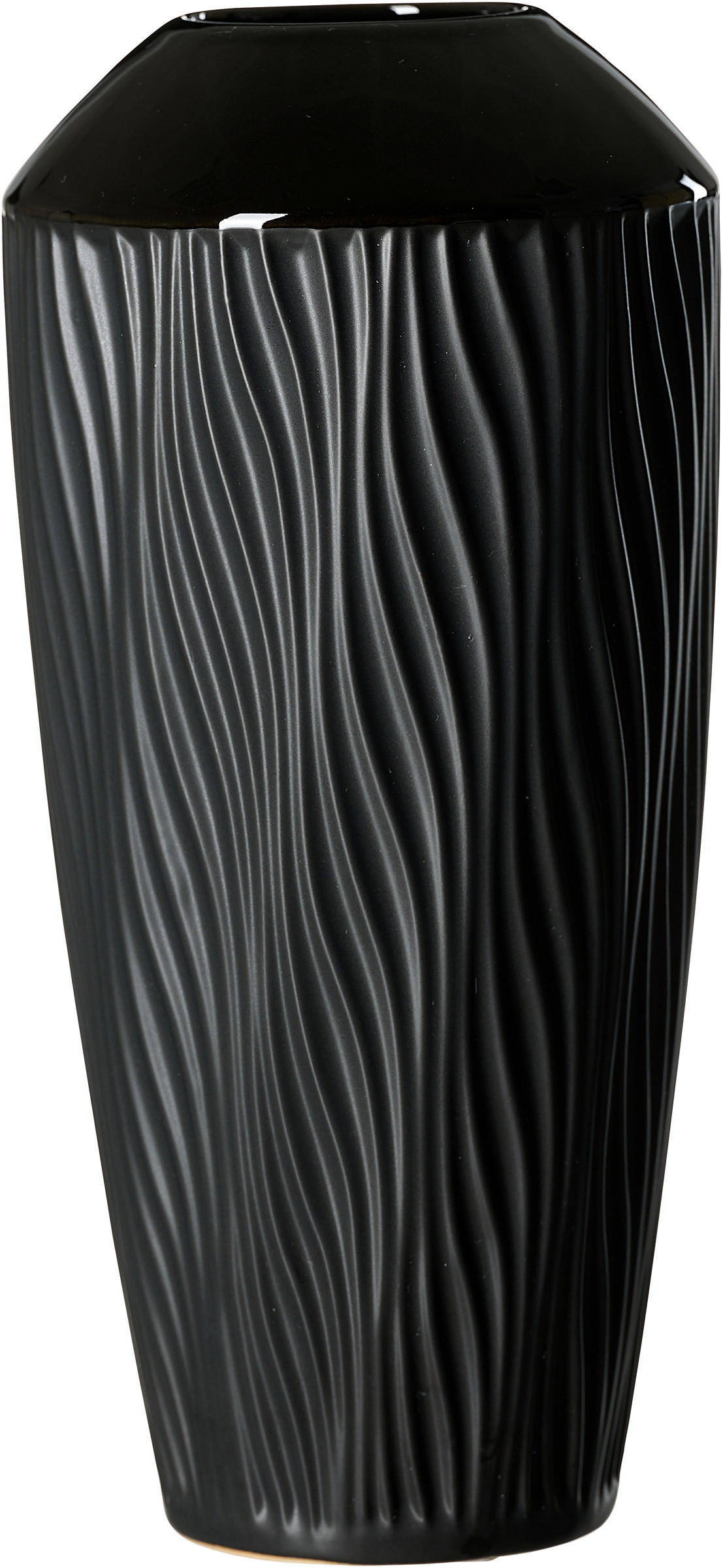 VASE Onyx 30 cm  - Schwarz, Basics, Keramik (14/14/30cm) - Ritzenhoff Breker